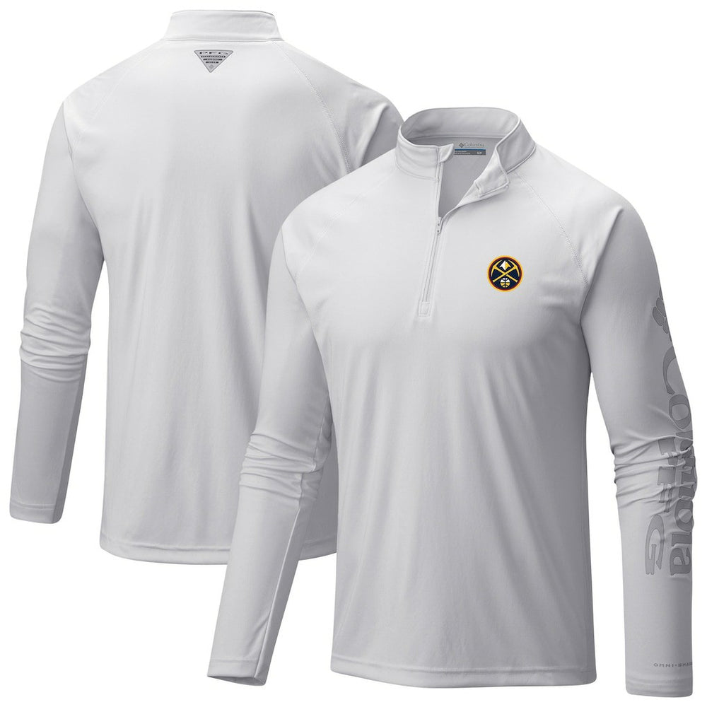 Columbia - Denver Nuggets Terminal Tackle Raglan Omni-Shade Quarter-Zip Jacket - White