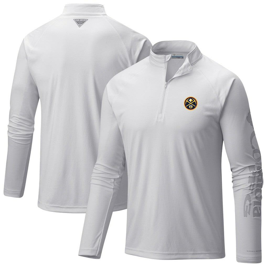 Columbia - Denver Nuggets Terminal Tackle Raglan Omni-Shade Quarter-Zip Jacket - White
