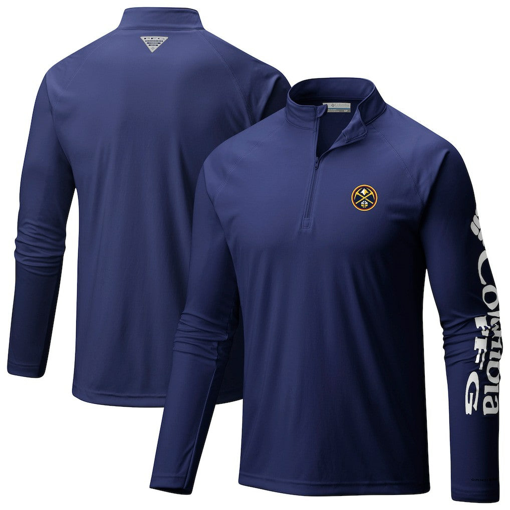 Columbia - Denver Nuggets Terminal Tackle Raglan Omni-Shade Quarter-Zip Jacket - Navy