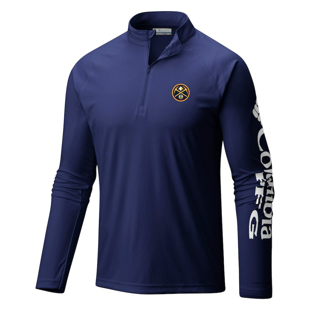 Columbia - Denver Nuggets Terminal Tackle Raglan Omni-Shade Quarter-Zip Jacket - Navy