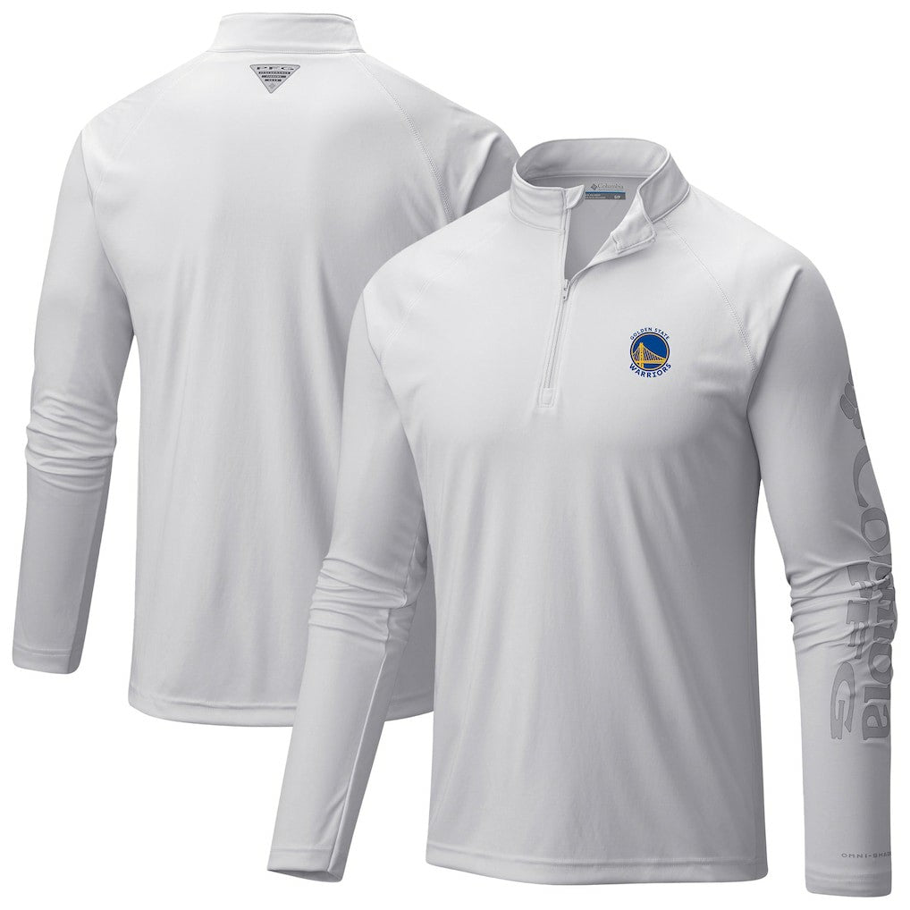 Columbia - Golden State Warriors Terminal Tackle Raglan Omni-Shade Quarter-Zip Jacket - White
