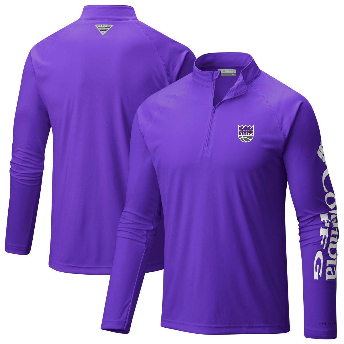 Columbia - Sacramento Kings Terminal Tackle Raglan Omni-Shade Quarter-Zip Jacket - Purple