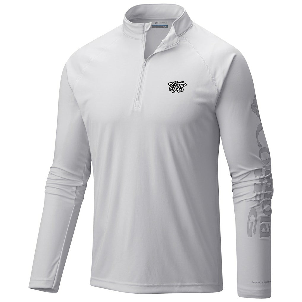Columbia - Brooklyn Nets Terminal Tackle Raglan Omni-Shade Quarter-Zip Jacket - White