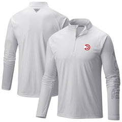Columbia - Atlanta Hawks Terminal Tackle Raglan Omni-Shade Quarter-Zip Jacket - White