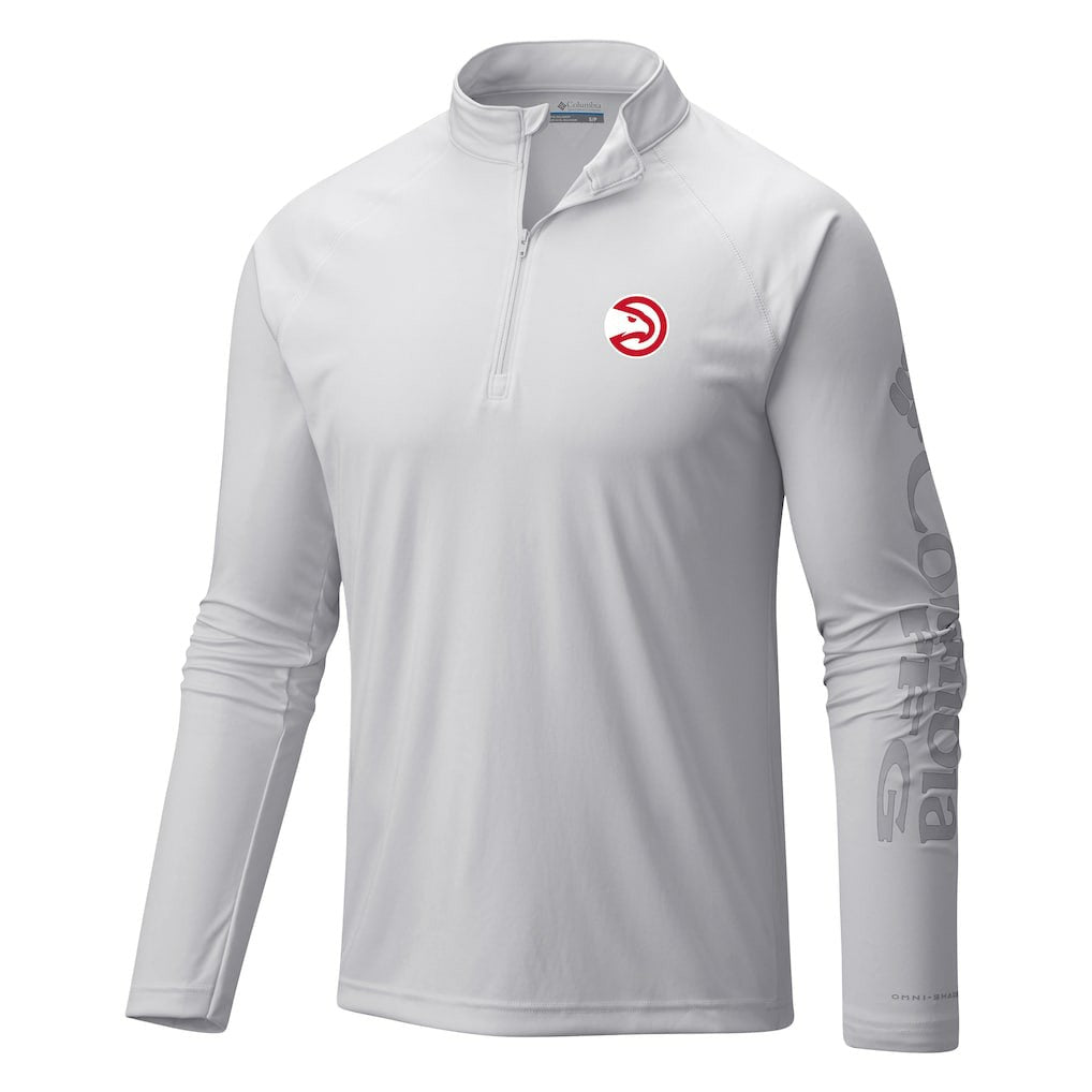 Columbia - Atlanta Hawks Terminal Tackle Raglan Omni-Shade Quarter-Zip Jacket - White