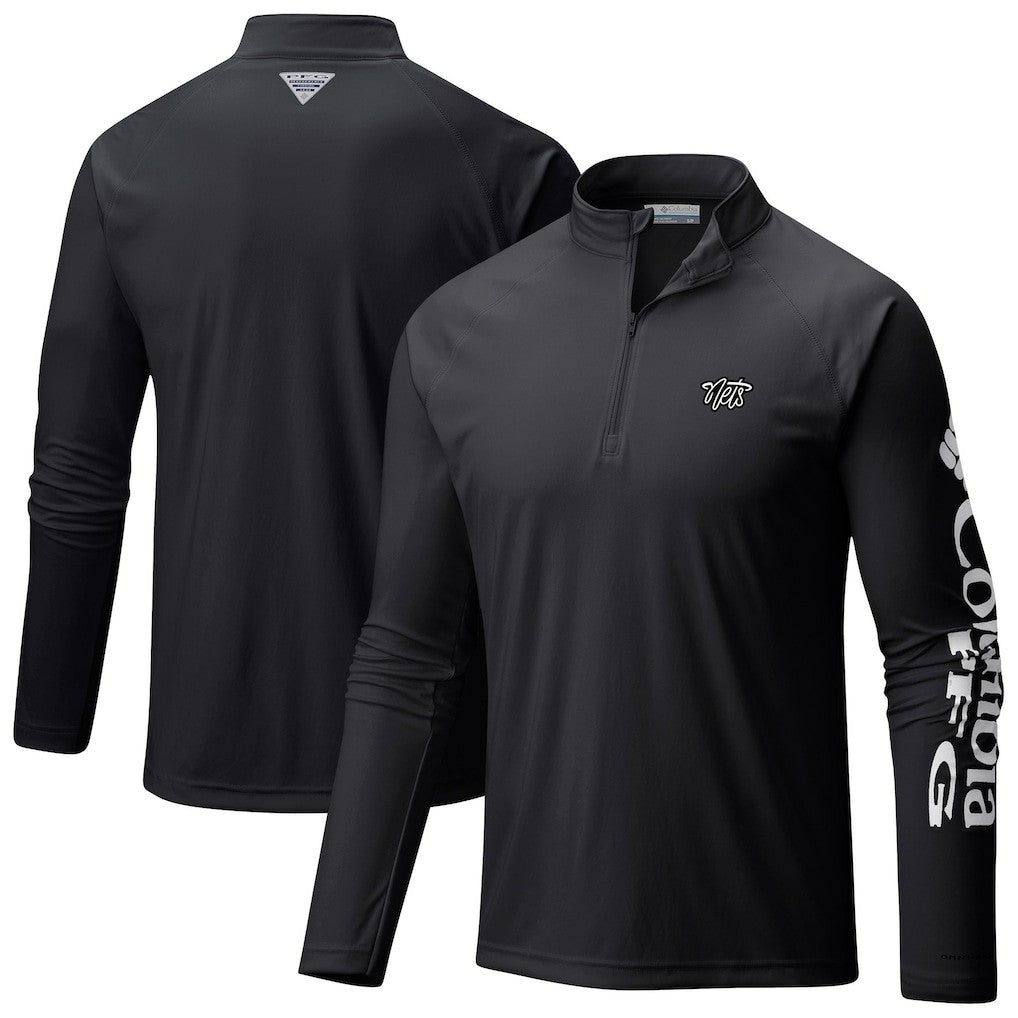Columbia - Brooklyn Nets Terminal Tackle Raglan Omni-Shade Quarter-Zip Jacket - Black
