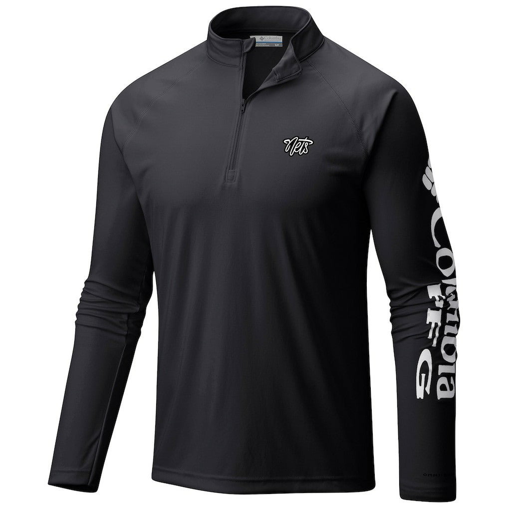 Columbia - Brooklyn Nets Terminal Tackle Raglan Omni-Shade Quarter-Zip Jacket - Black