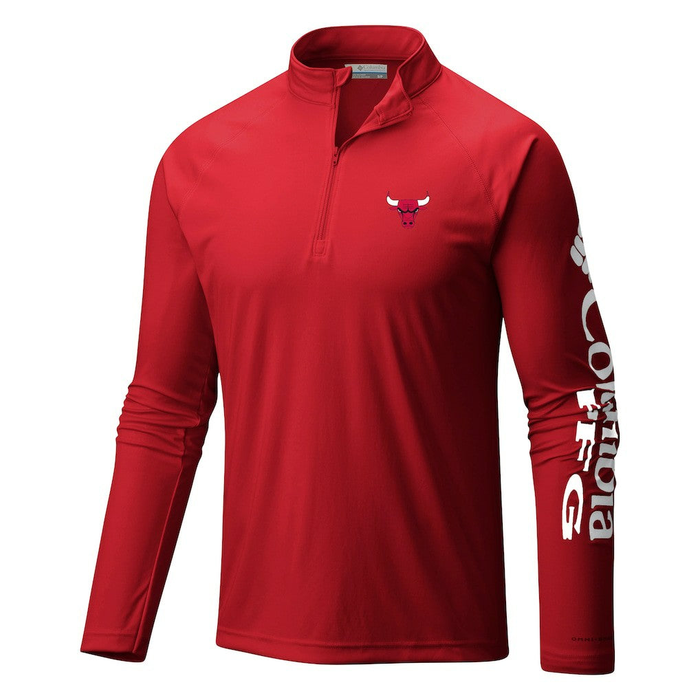 Columbia - Chicago Bulls Terminal Tackle Raglan Omni-Shade Quarter-Zip Jacket - Red
