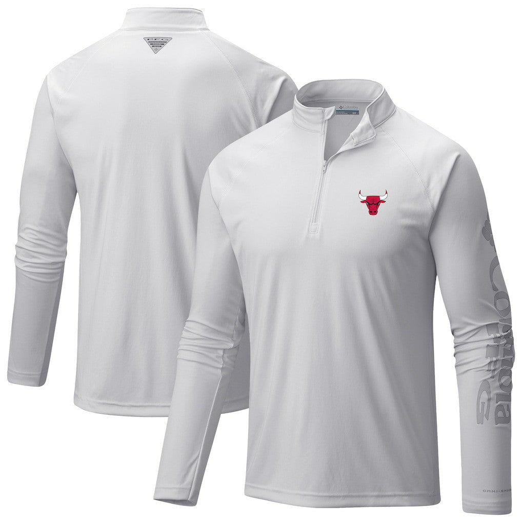 Columbia - Chicago Bulls Terminal Tackle Raglan Omni-Shade Quarter-Zip Jacket - White
