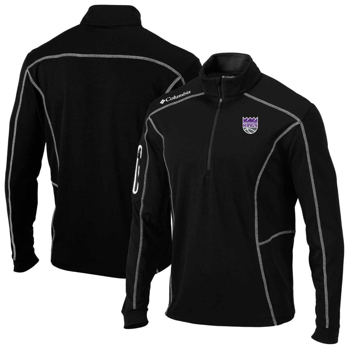Columbia - Sacramento Kings Omni-Wick Shotgun Quarter-Zip Pullover - Black