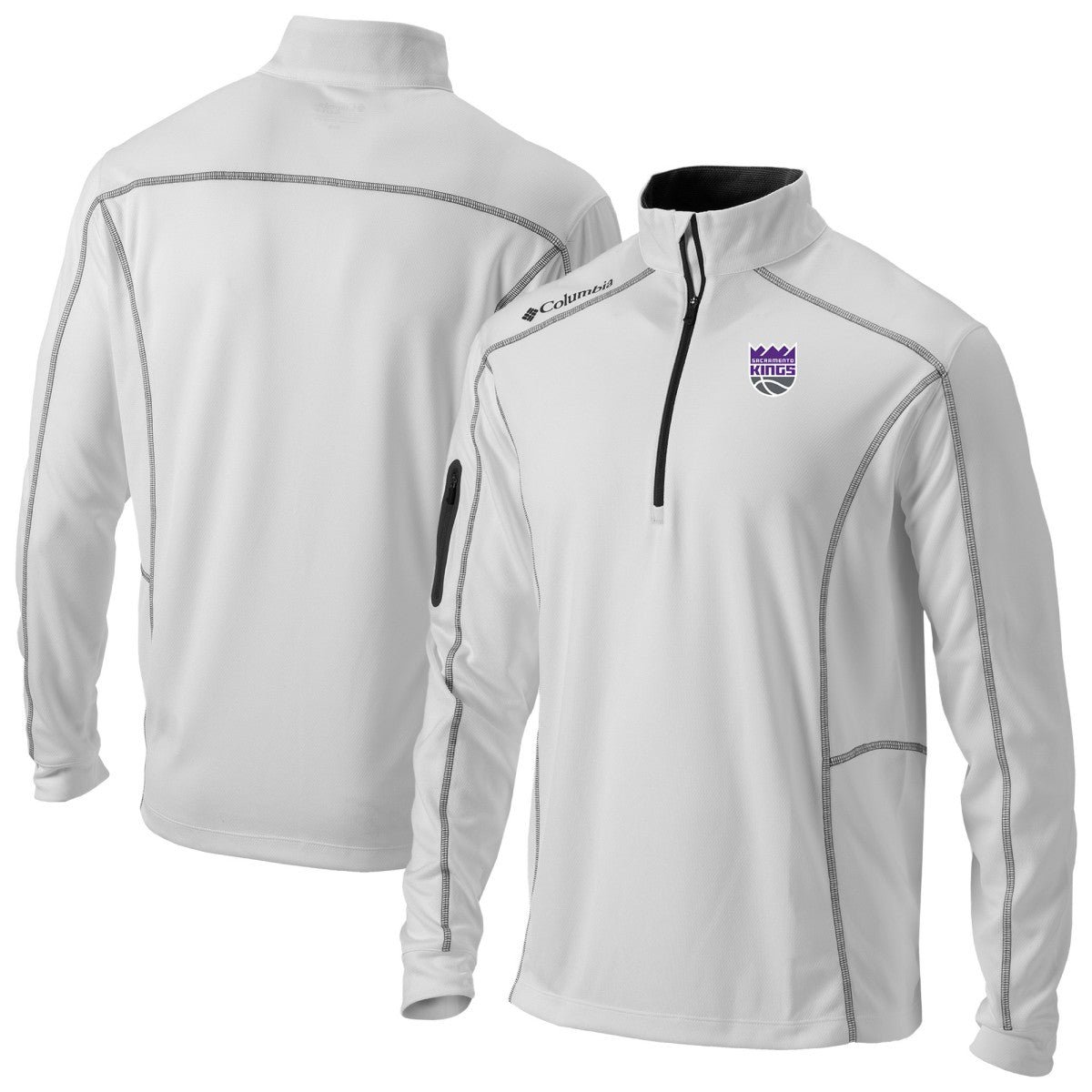 Columbia - Sacramento Kings Omni-Wick Shotgun Quarter-Zip Pullover - White