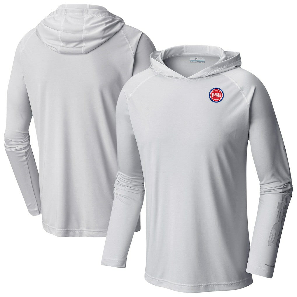 Columbia - Detroit Pistons Terminal Tackle Long Sleeve Hoodie T-Shirt - White
