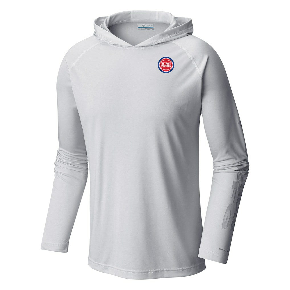 Columbia - Detroit Pistons Terminal Tackle Long Sleeve Hoodie T-Shirt - White