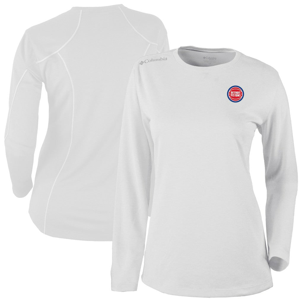 Columbia - Detroit Pistons Women's Omni-Wick Shotgun Pullover Top - White
