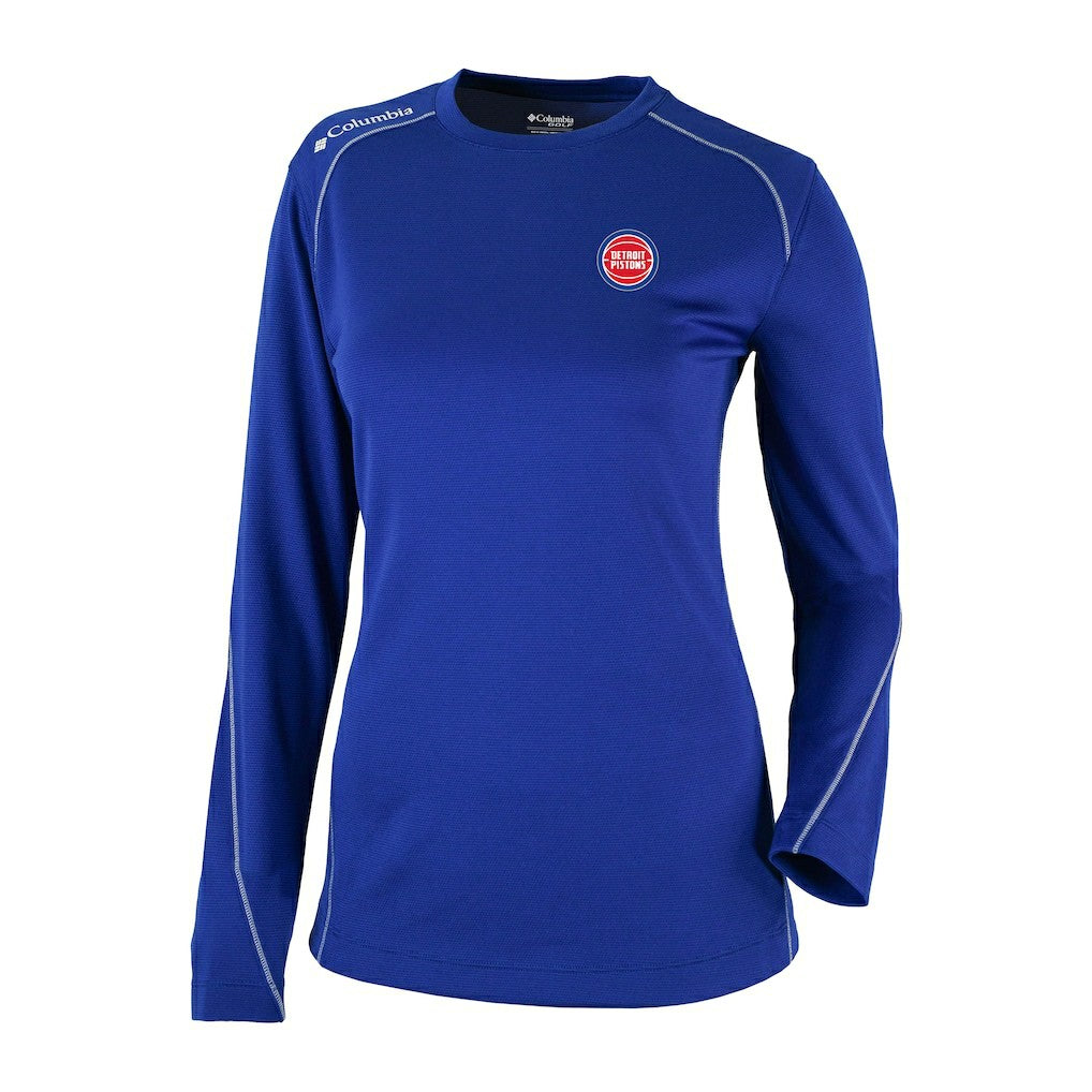 Columbia - Detroit Pistons Women's Omni-Wick Shotgun Pullover Top - Blue