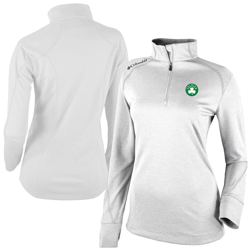 Columbia - Boston Celtics Women's Omni-Wick Shotgun 2.0 Quarter-Zip Pullover Top - White
