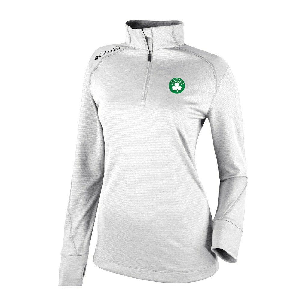 Columbia - Boston Celtics Women's Omni-Wick Shotgun 2.0 Quarter-Zip Pullover Top - White