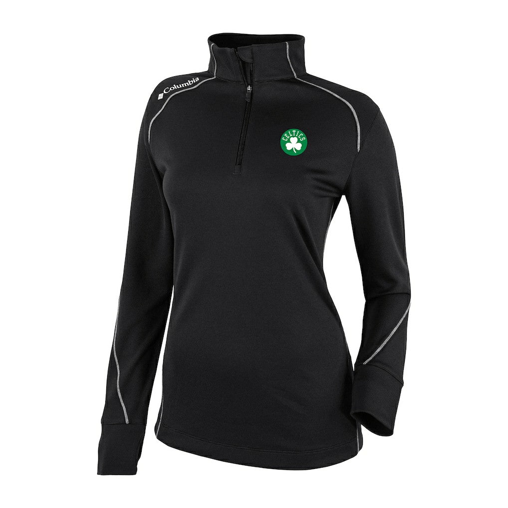 Columbia - Boston Celtics Women's Omni-Wick Shotgun 2.0 Quarter-Zip Pullover Top - Black