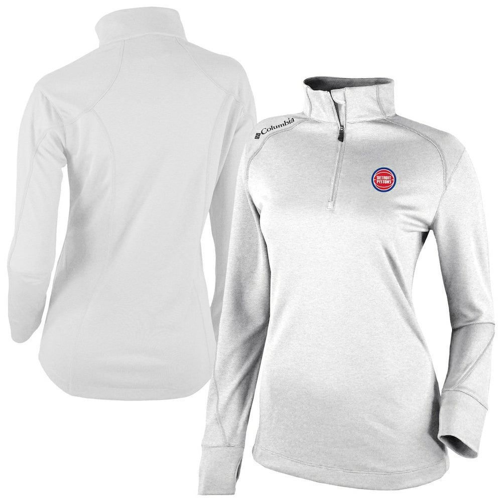 Columbia - Detroit Pistons Women's Omni-Wick Shotgun 2.0 Quarter-Zip Pullover Top - White