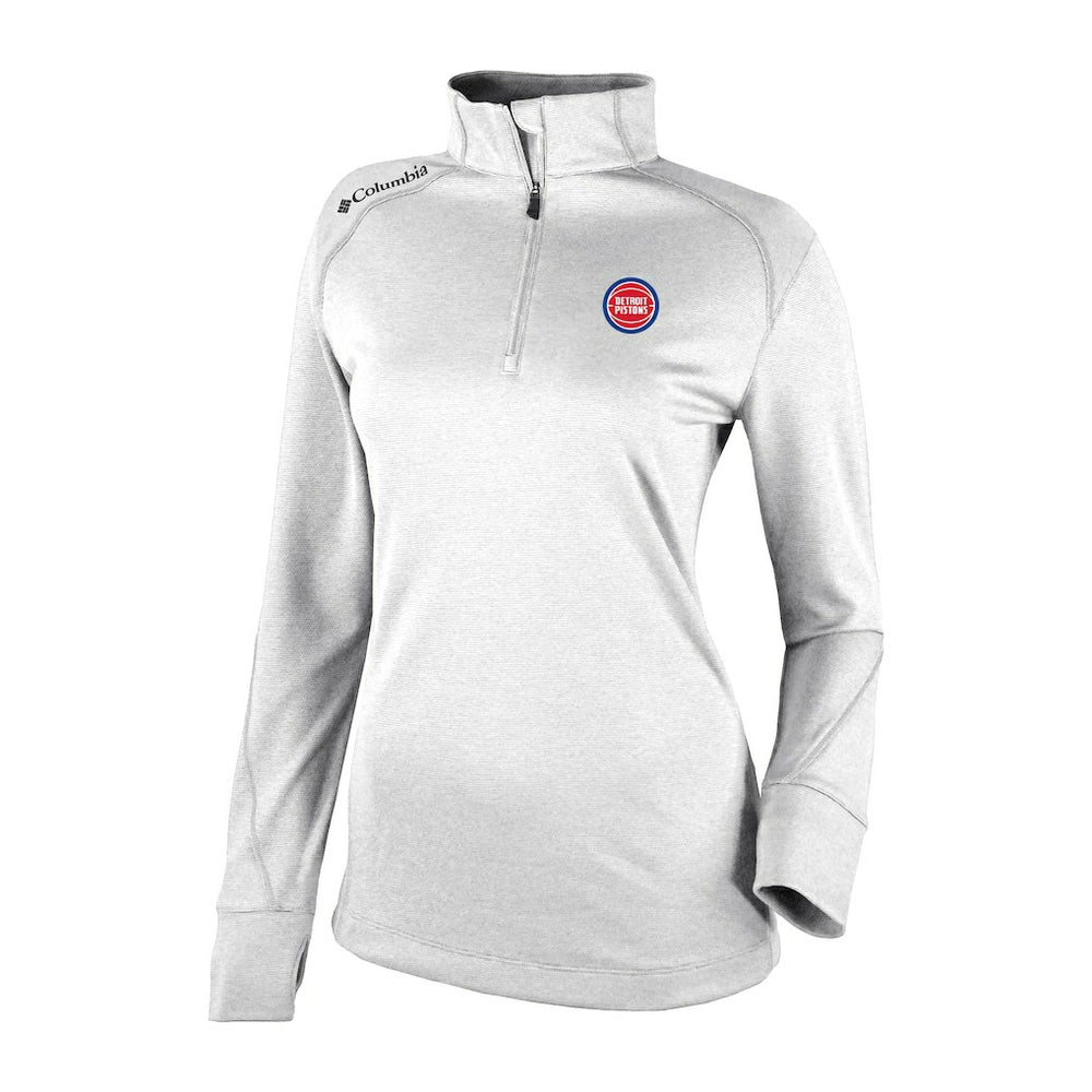 Columbia - Detroit Pistons Women's Omni-Wick Shotgun 2.0 Quarter-Zip Pullover Top - White
