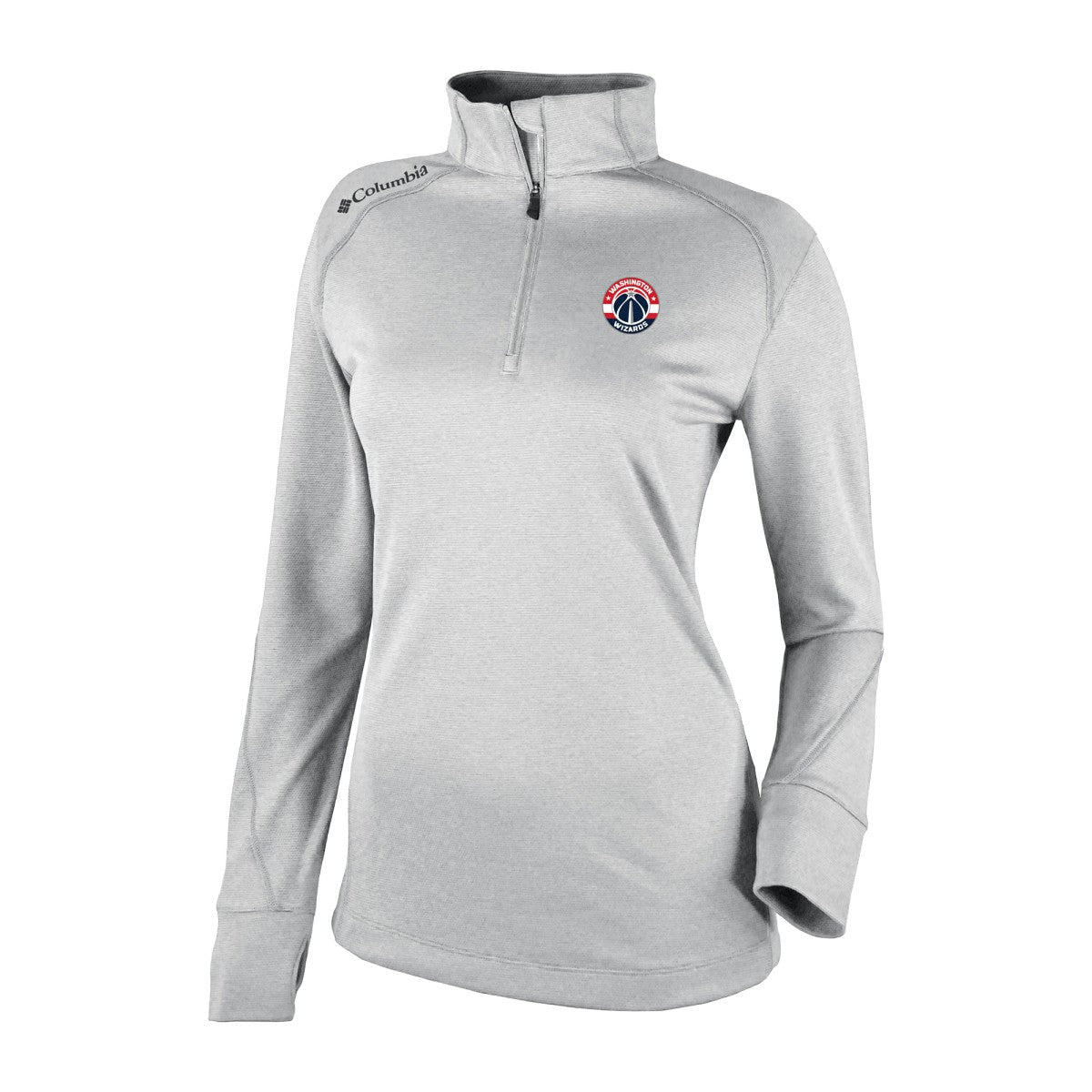 Columbia - Washington Wizards Women's Omni-Wick Shotgun 2.0 Quarter-Zip Pullover Top - Heather Gray