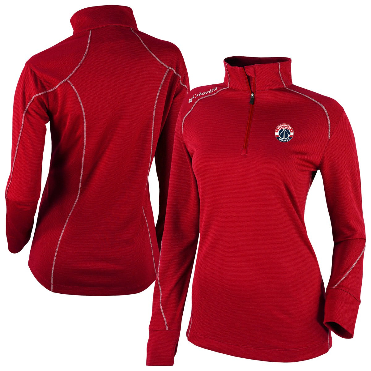Columbia - Washington Wizards Women's Omni-Wick Shotgun 2.0 Quarter-Zip Pullover Top - Red