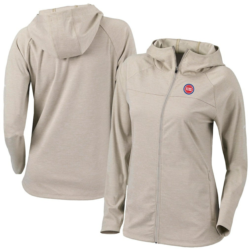 Columbia - Detroit Pistons Women's Omni-Wick Half Shot Full-Zip Hooded Jacket - Tan