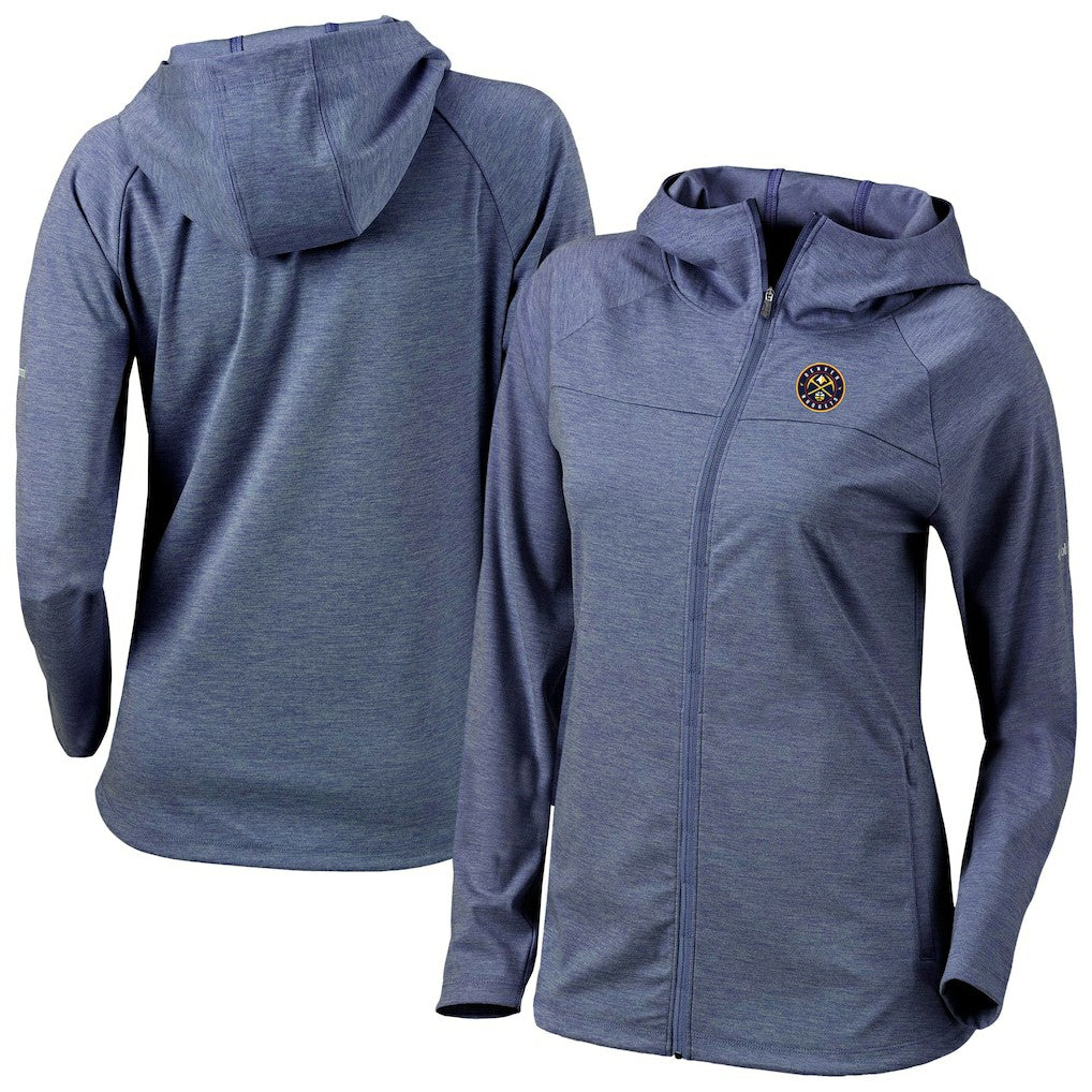 Columbia - Denver Nuggets Women's Omni-Wick Half Shot Full-Zip Hooded Jacket - Navy