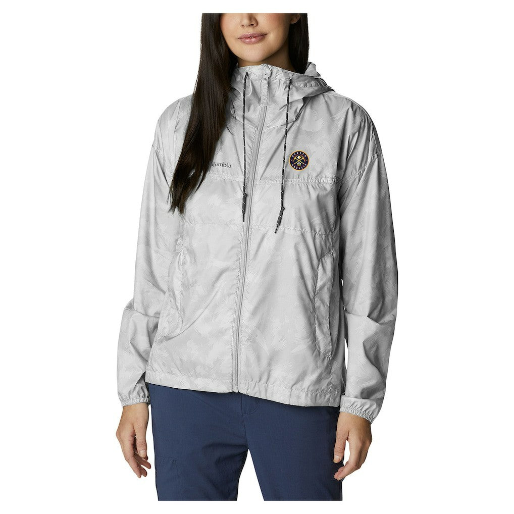 Columbia - Denver Nuggets Women's Flash Challenger II Omni-Shade Full-Zip Windbreaker Jacket - White