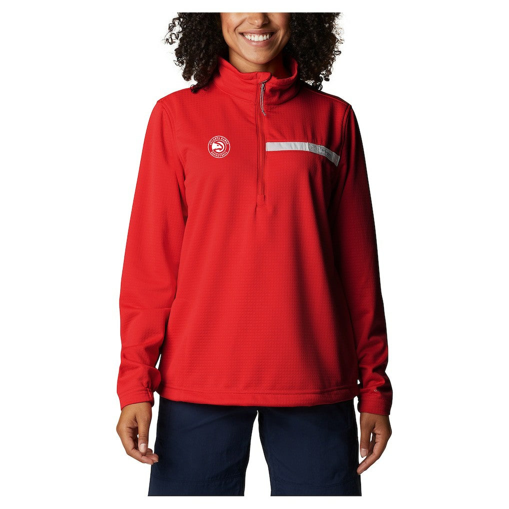 Columbia - Atlanta Hawks Women's Skiff Guide Fleece Pullover Top - Red