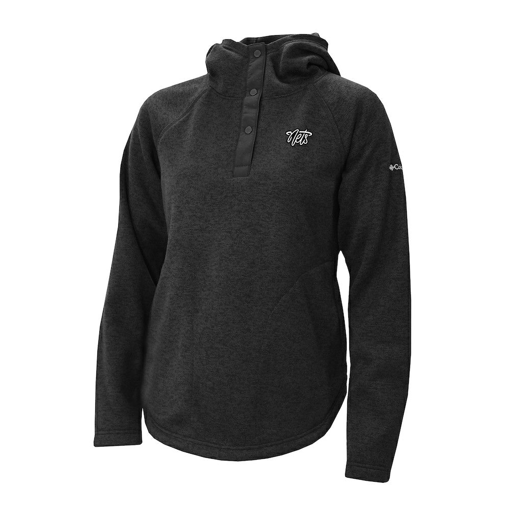 Columbia - Brooklyn Nets Women's Sweater Weather Quarter-Snap Hoodie - Black