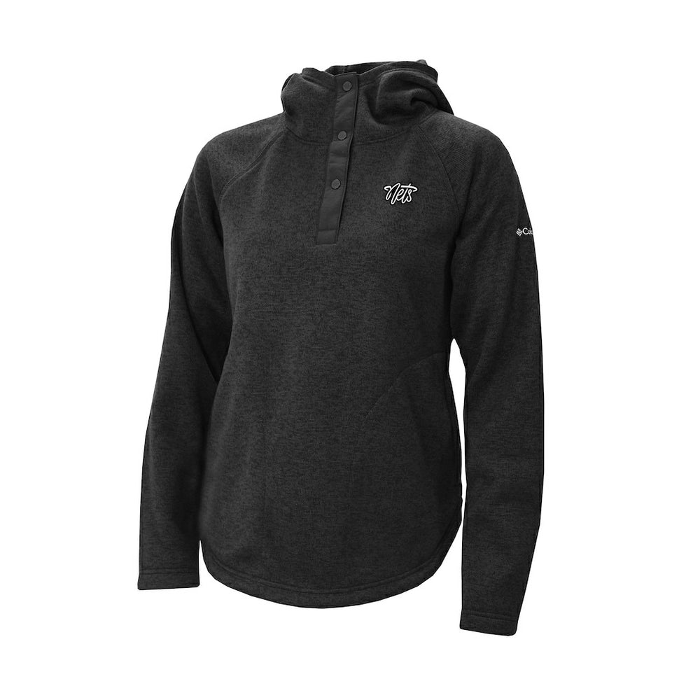 Columbia - Brooklyn Nets Women's Sweater Weather Quarter-Snap Hoodie - Black