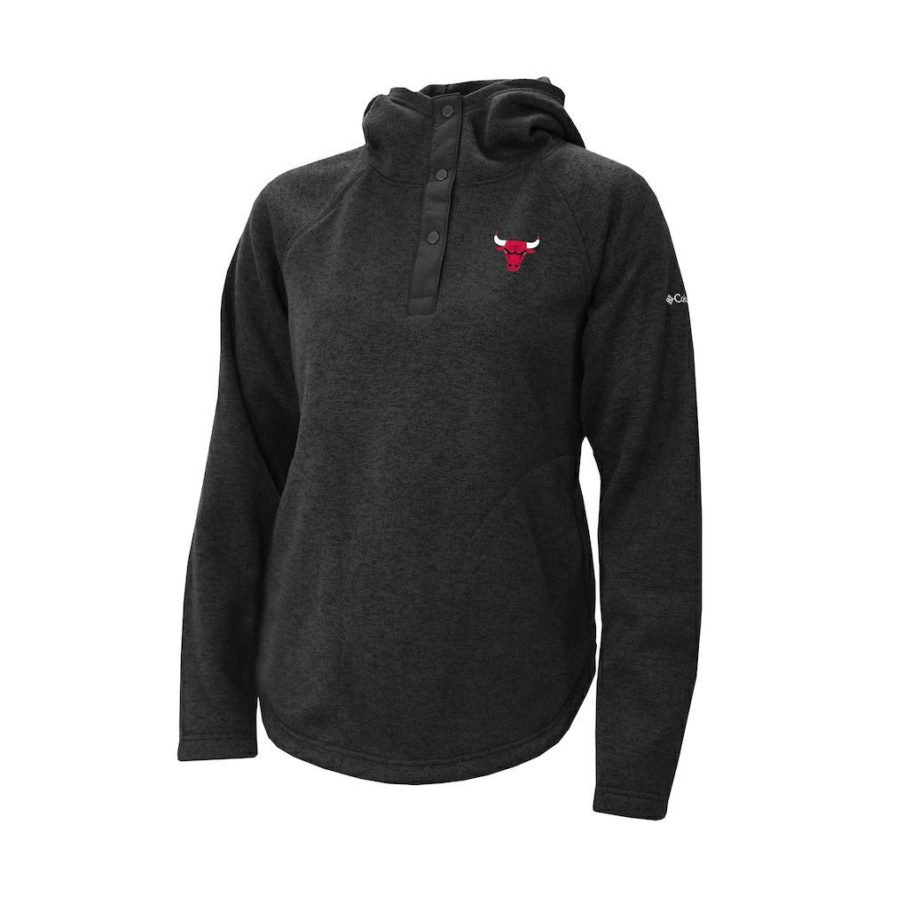 Columbia - Chicago Bulls Women's Sweater Weather Quarter-Snap Hoodie - Black