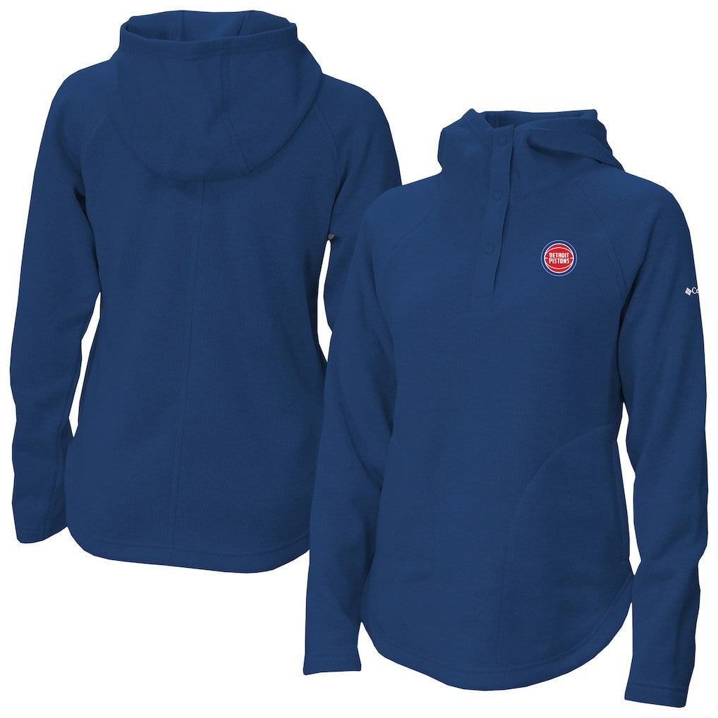 Columbia - Detroit Pistons Women's Sweater Weather Quarter-Snap Hoodie - Blue