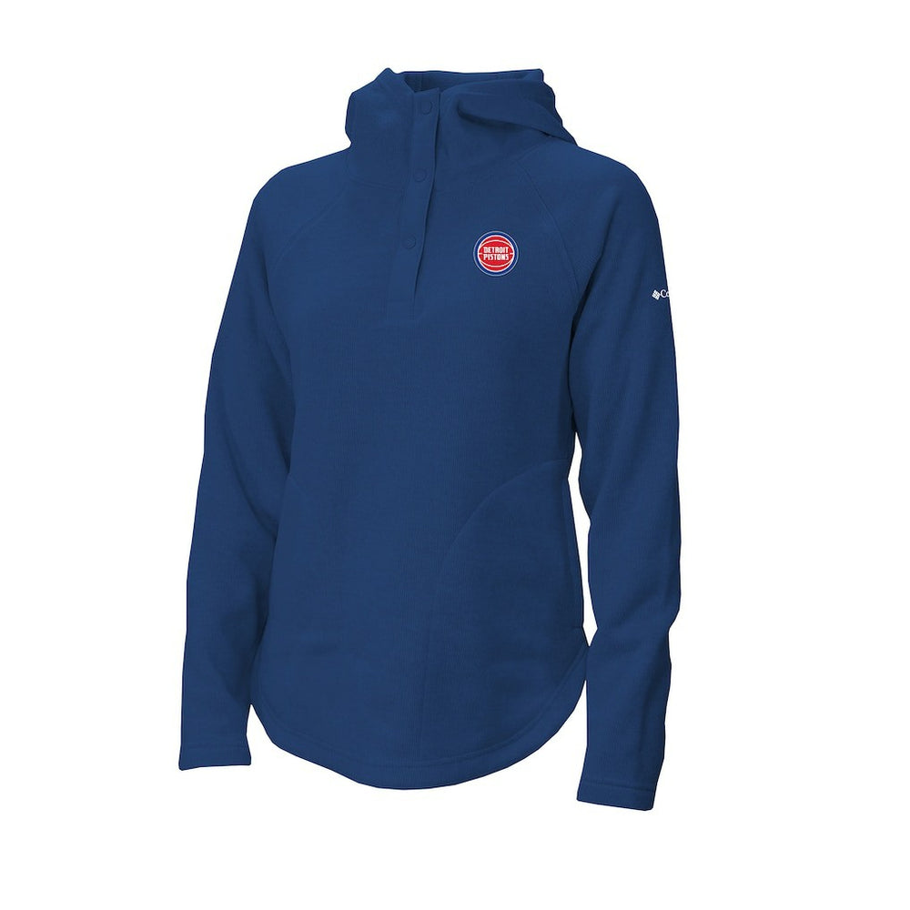 Columbia - Detroit Pistons Women's Sweater Weather Quarter-Snap Hoodie - Blue