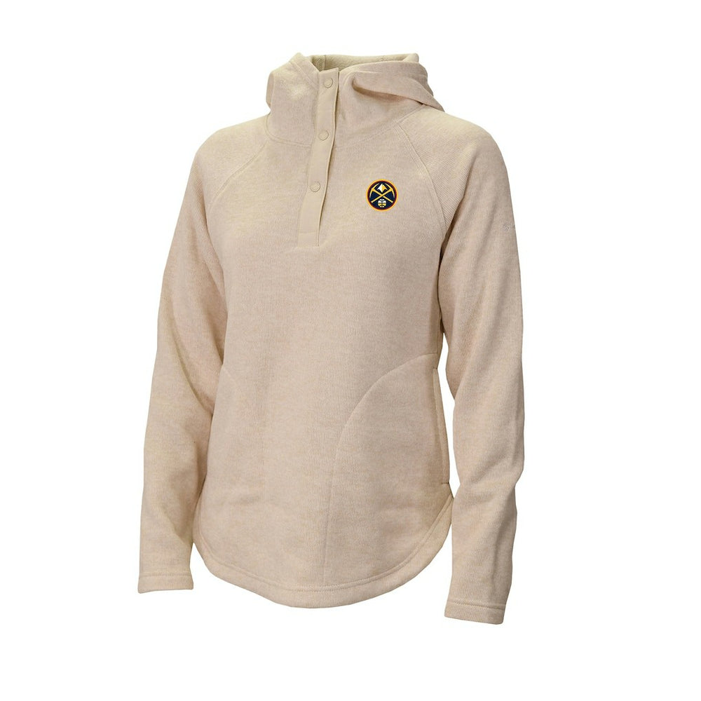 Columbia - Denver Nuggets Women's Sweater Weather Quarter-Snap Hoodie - White