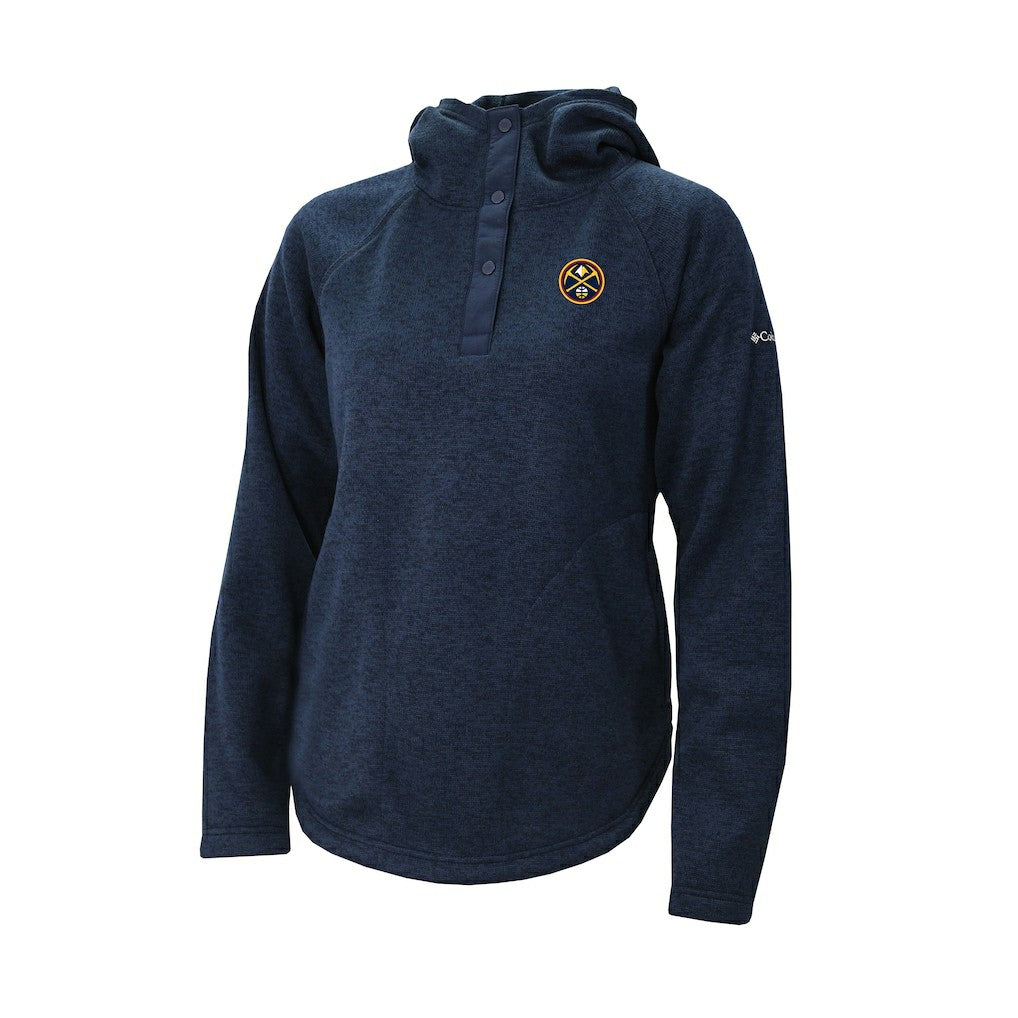 Columbia - Denver Nuggets Women's Sweater Weather Quarter-Snap Hoodie - Navy