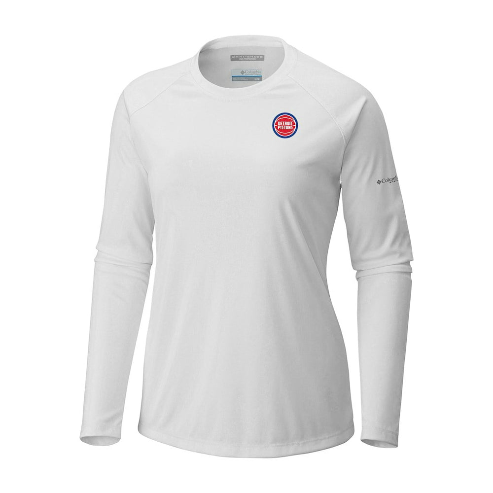 Columbia - Detroit Pistons Women's Tidal Tee II Long Sleeve T-Shirt - White