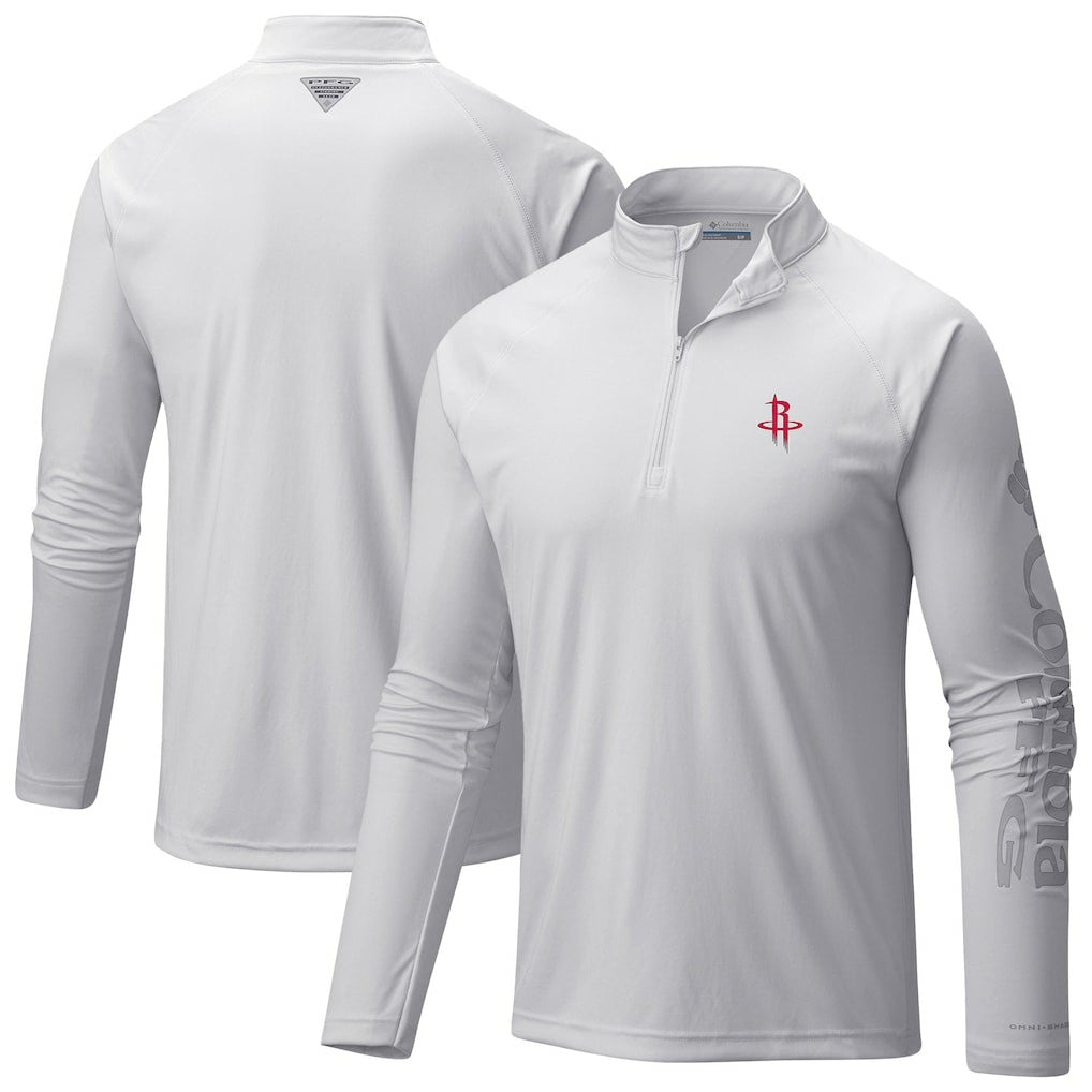 Columbia - Houston Rockets PFG Terminal Tackle Quarter-Zip Top - White