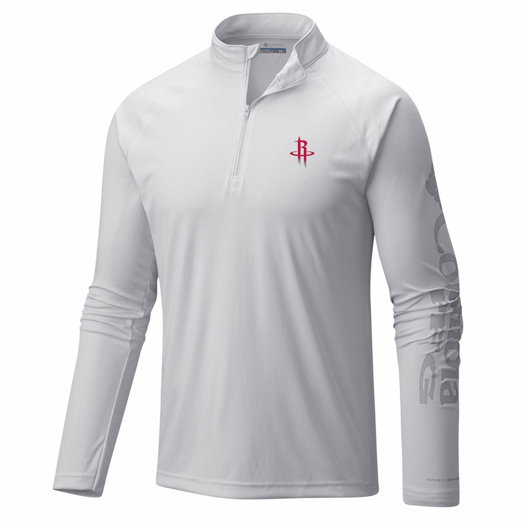 Columbia - Houston Rockets PFG Terminal Tackle Quarter-Zip Top - White