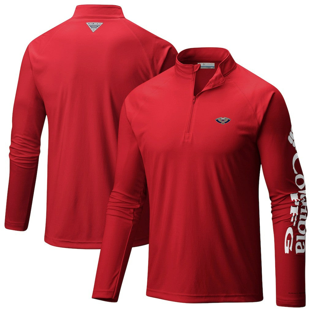 Columbia - New Orleans Pelicans PFG Terminal Tackle Quarter-Zip Top - Red