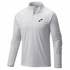 Columbia - Utah Jazz PFG Terminal Tackle Quarter-Zip Top - White