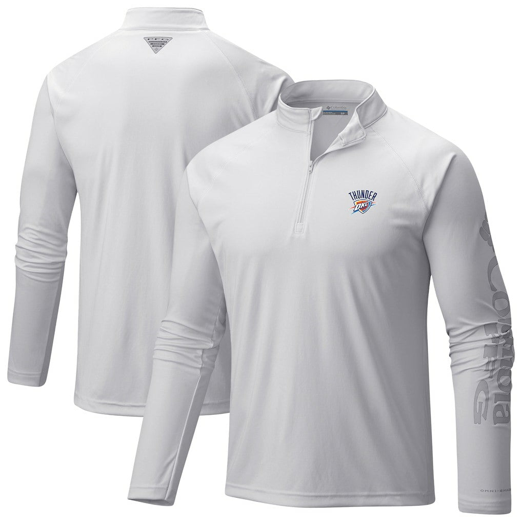 Columbia - Oklahoma City Thunder PFG Terminal Tackle Quarter-Zip Top - White