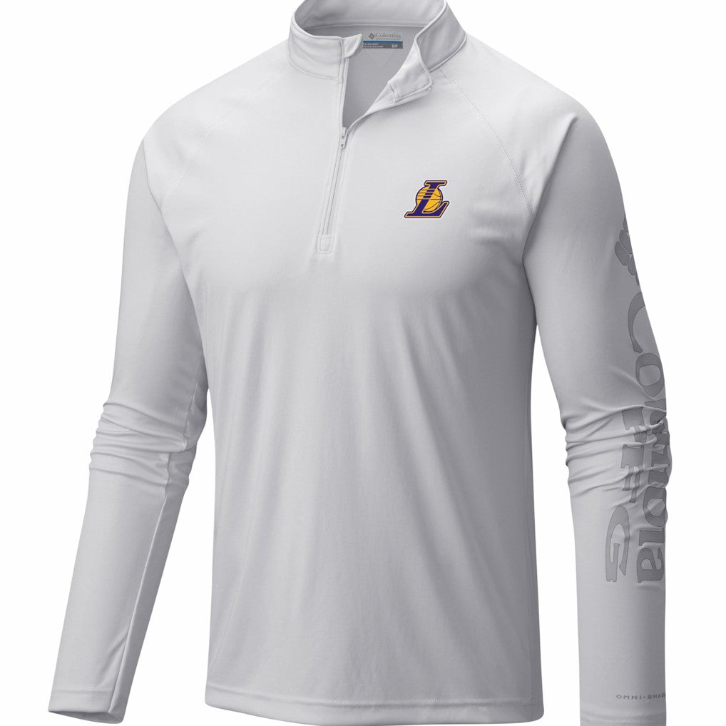 Columbia - Los Angeles Lakers PFG Terminal Tackle Quarter-Zip Top - White