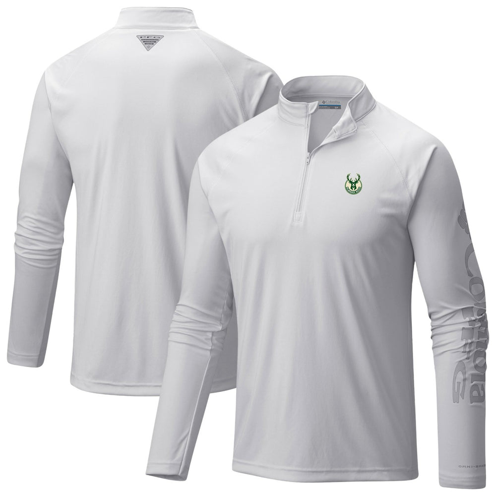 Columbia - Milwaukee Bucks PFG Terminal Tackle Quarter-Zip Top - White