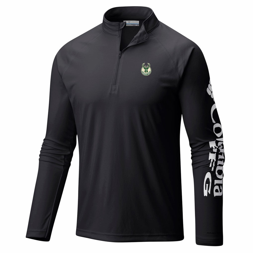 Columbia - Milwaukee Bucks PFG Terminal Tackle Quarter-Zip Top - Black