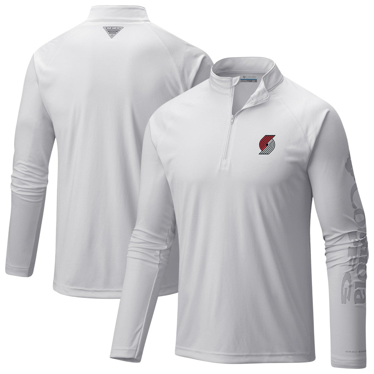 Columbia - Portland Trail Blazers PFG Terminal Tackle Quarter-Zip Top - White