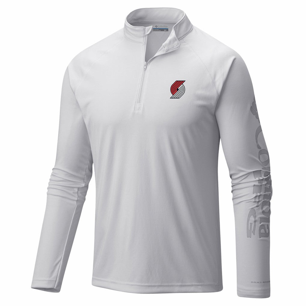 Columbia - Portland Trail Blazers PFG Terminal Tackle Quarter-Zip Top - White