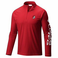 Columbia - Portland Trail Blazers PFG Terminal Tackle Quarter-Zip Top - Red
