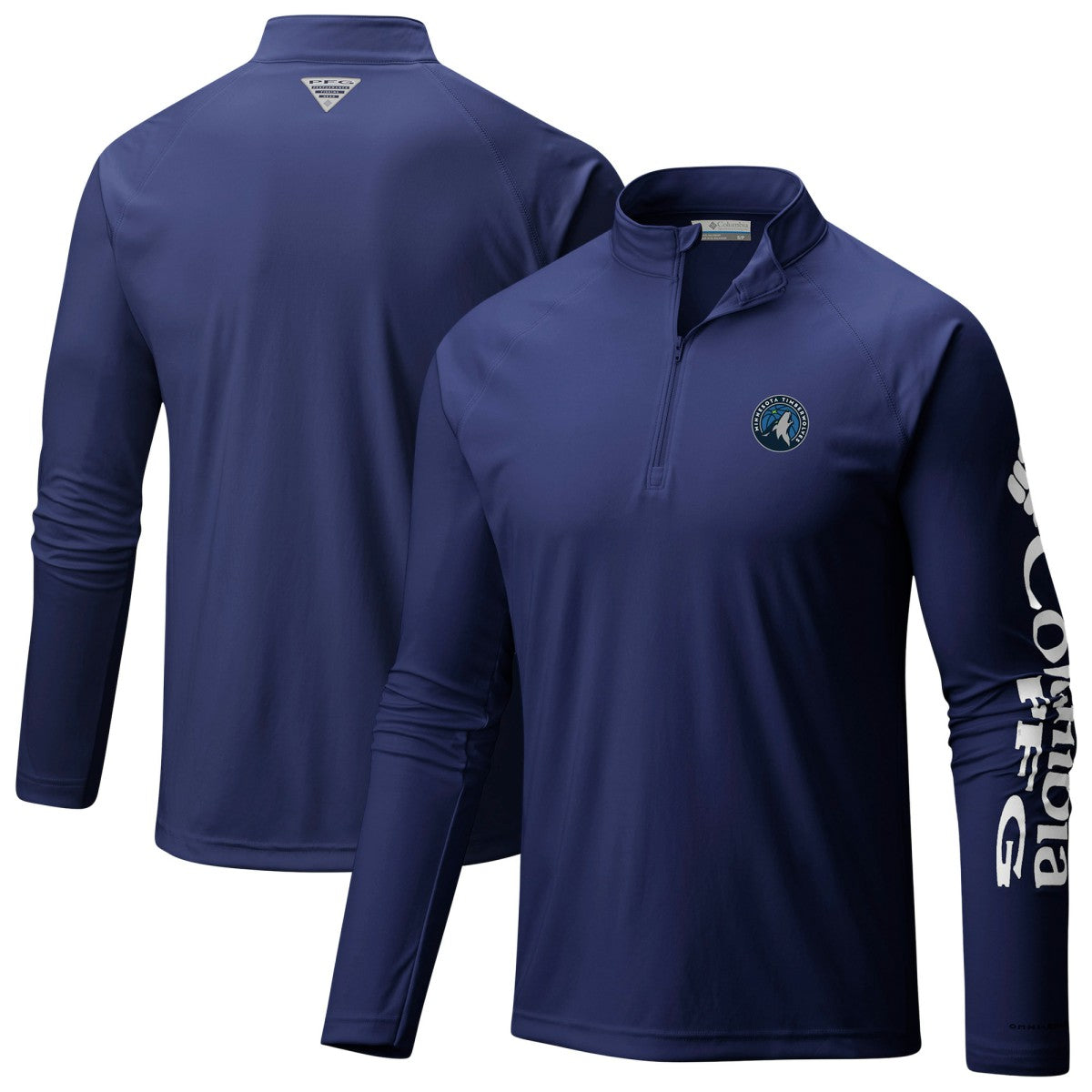 Columbia - Minnesota Timberwolves PFG Terminal Tackle Quarter-Zip Top - Navy